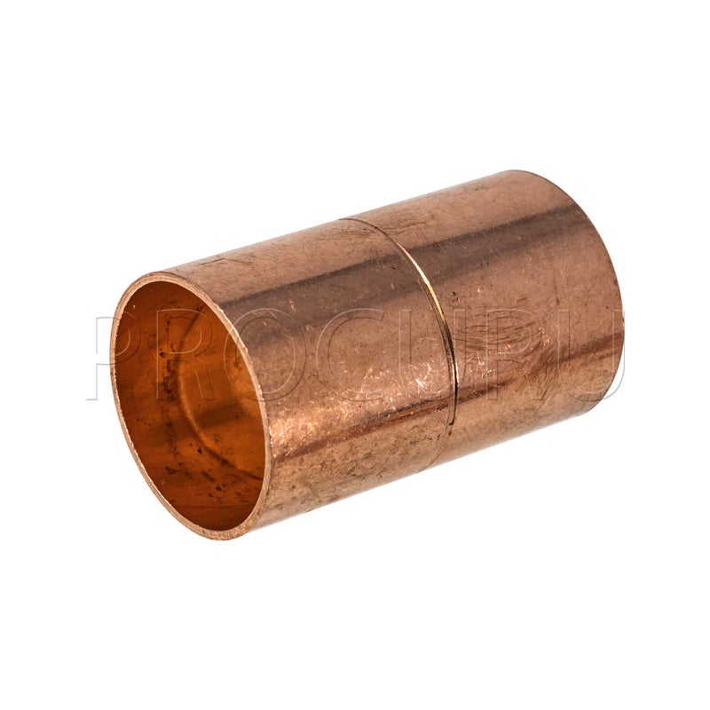 PROCURU [10-Pack] PROCURU (Made in USA) 1/2-Inch Copper Coupling with Stop (Roll or Dimple), C x C Sweat Connection, LF Certified Safe (CWCR0012-10P) - Image 3